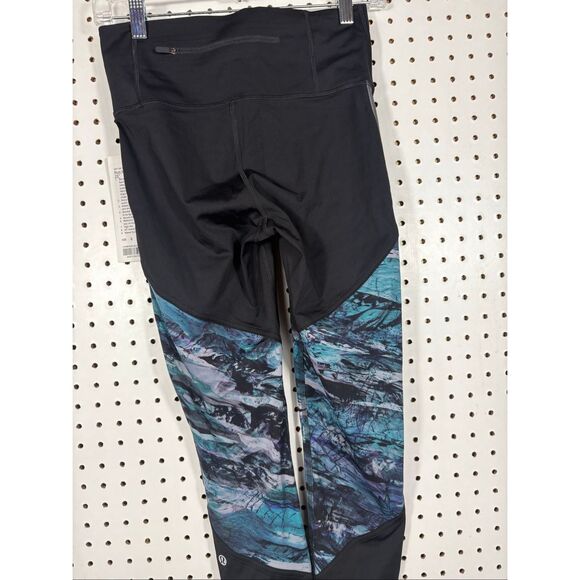 Lululemon Run to Reset Tight 25" Leggings Black Frozen Island Gym Workout Size 6 - Picture 6 of 9